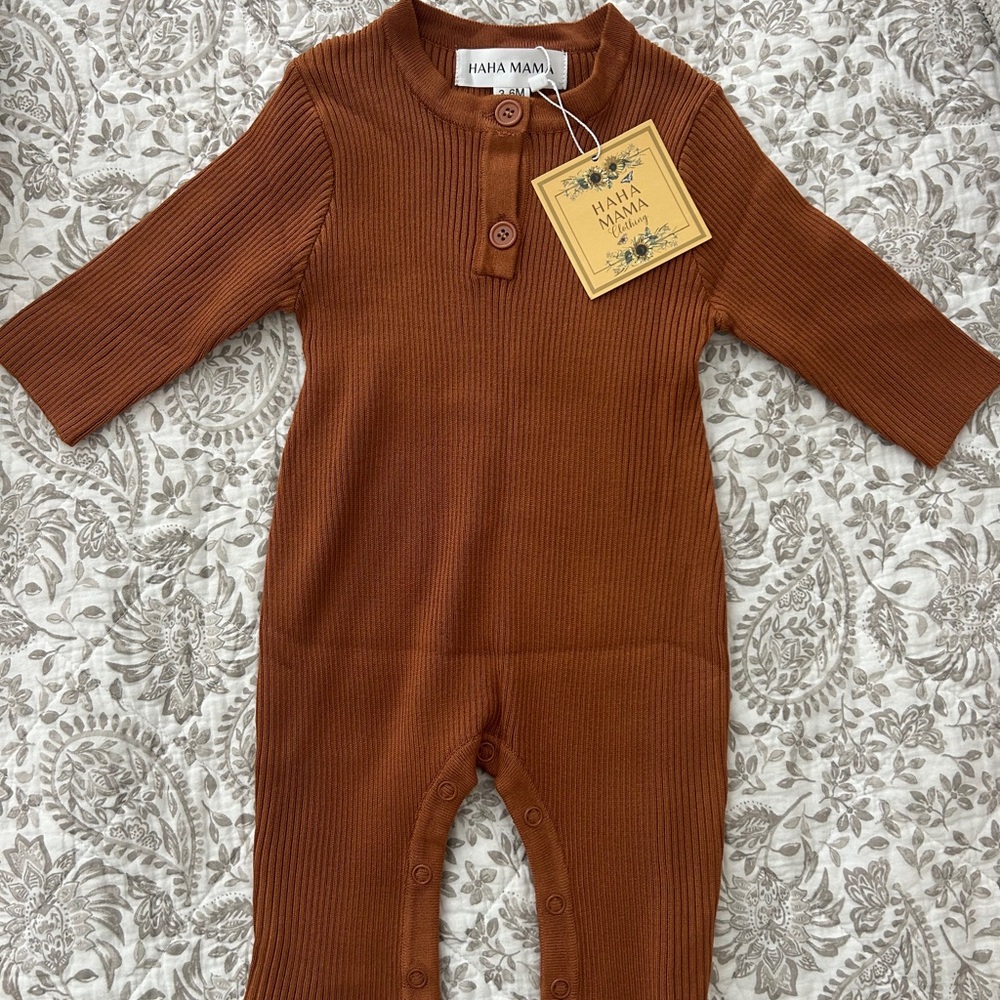 Ribbed One-Piece Romper HAHA MAMA 3-6mo